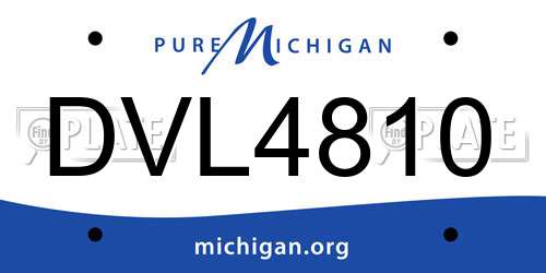 DVL4810 Michigan License Plate