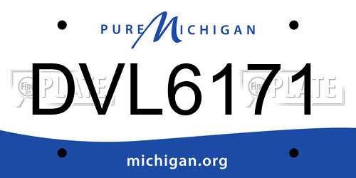 DVL6171 Michigan License Plate