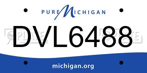 DVL6488 Michigan License Plate