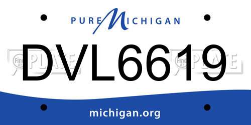DVL6619 Michigan License Plate