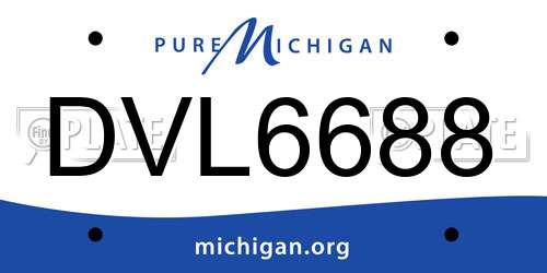 DVL6688 Michigan License Plate