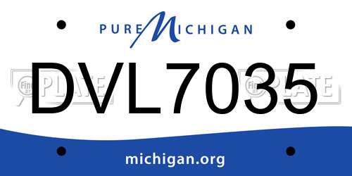 DVL7035 Michigan License Plate