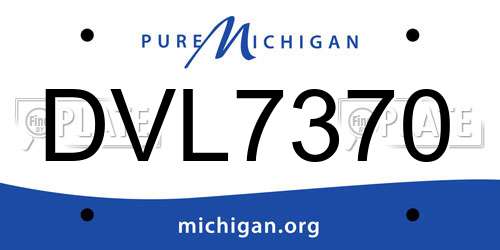 DVL7370 Michigan License Plate