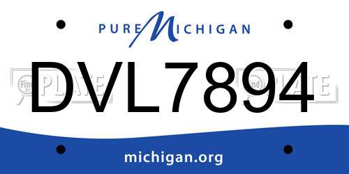 DVL7894 Michigan License Plate