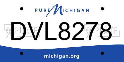 DVL8278 Michigan License Plate