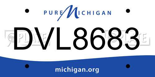 DVL8683 Michigan License Plate