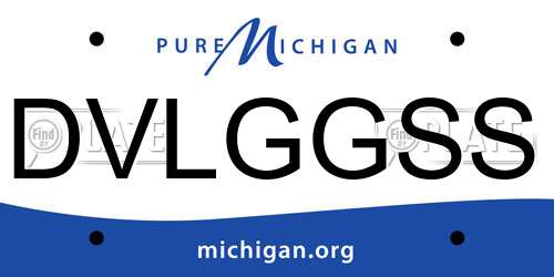 DVLGGSS Michigan License Plate