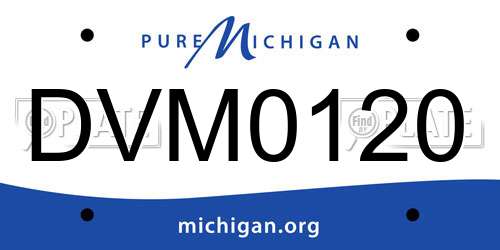DVM0120 Michigan License Plate