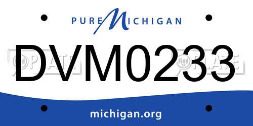 DVM0233 Michigan License Plate