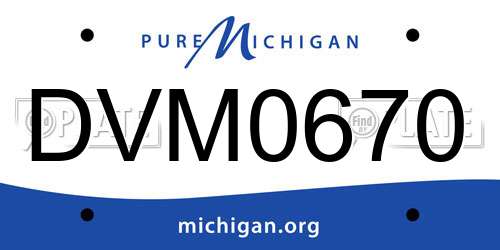 DVM0670 Michigan License Plate