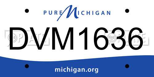 DVM1636 Michigan License Plate
