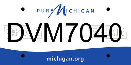 DVM7040 Michigan License Plate