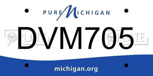DVM705 Michigan License Plate