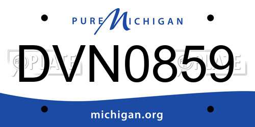 DVN0859 Michigan License Plate