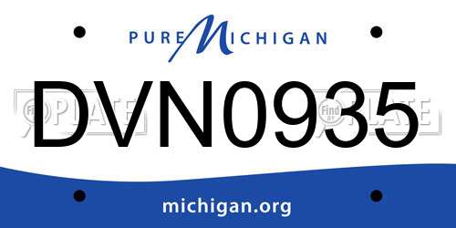 DVN0935 Michigan License Plate