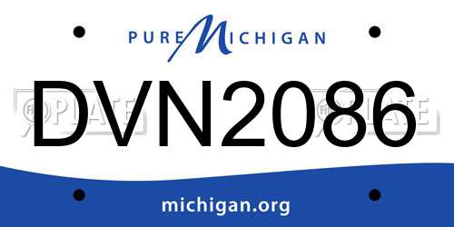 DVN2086 Michigan License Plate