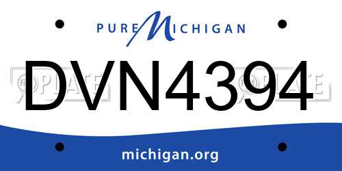 DVN4394 Michigan License Plate