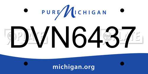 DVN6437 Michigan License Plate
