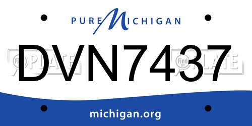 DVN7437 Michigan License Plate