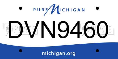 DVN9460 Michigan License Plate