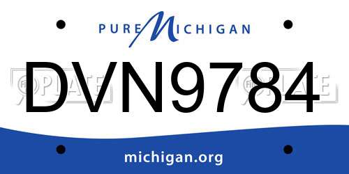 DVN9784 Michigan License Plate