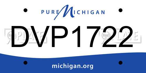 DVP1722 Michigan License Plate