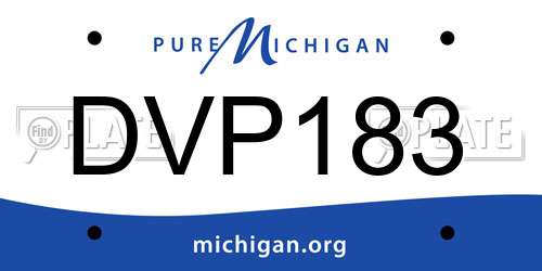 DVP183 Michigan License Plate