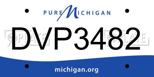 DVP3482 Michigan License Plate