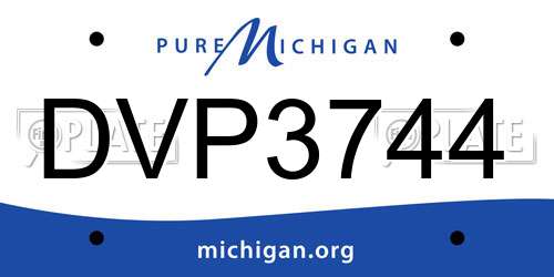 DVP3744 Michigan License Plate