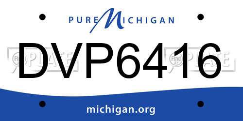 DVP6416 Michigan License Plate