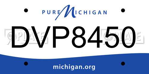 DVP8450 Michigan License Plate