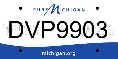 DVP9903 Michigan License Plate