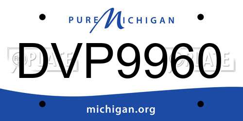 DVP9960 Michigan License Plate