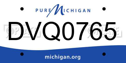 DVQ0765 Michigan License Plate