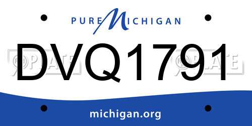 DVQ1791 Michigan License Plate