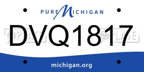 DVQ1817 Michigan License Plate