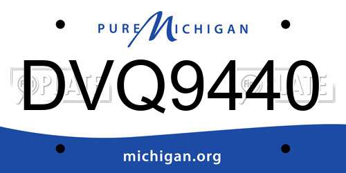 DVQ9440 Michigan License Plate