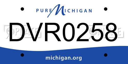 DVR0258 Michigan License Plate