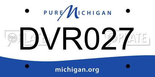 DVR027 Michigan License Plate