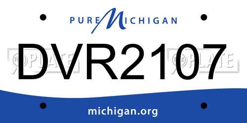 DVR2107 Michigan License Plate