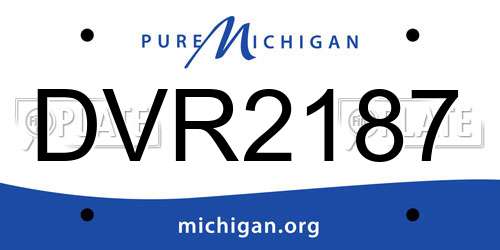 DVR2187 Michigan License Plate