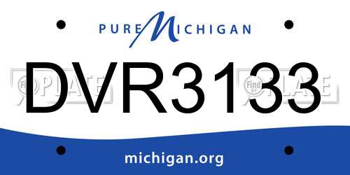 DVR3133 Michigan License Plate