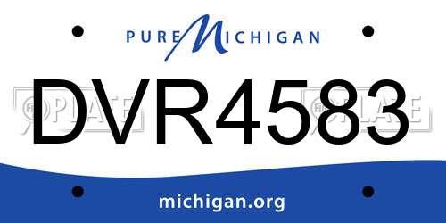 DVR4583 Michigan License Plate