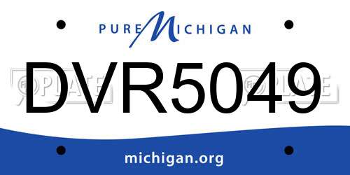 DVR5049 Michigan License Plate