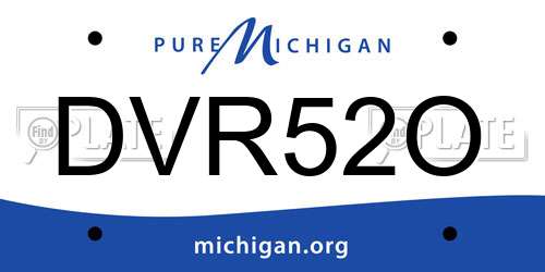 DVR52O Michigan License Plate