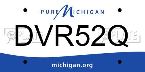 DVR52Q Michigan License Plate
