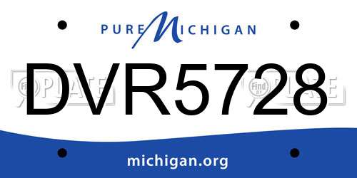 DVR5728 Michigan License Plate