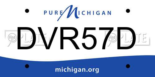 DVR57D Michigan License Plate