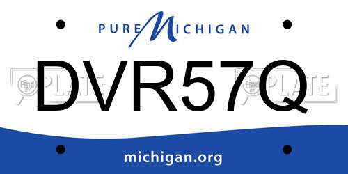 DVR57Q Michigan License Plate
