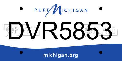 DVR5853 Michigan License Plate